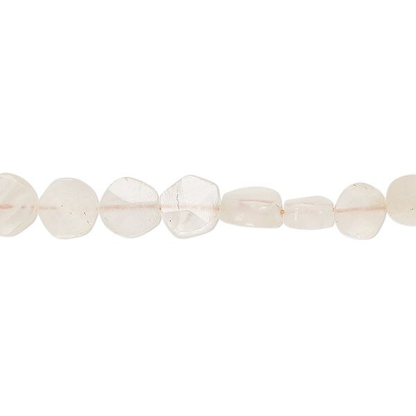 Peach moonstone 1pkg1, hand-cut faceted flat round bead natural 8 inch 6-7mm image number 0