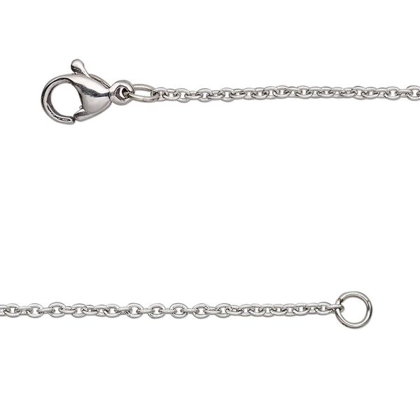 Chain, stainless steel, 1.5mm cable, 20 inches with lobster claw clasp. Sold individually. image number 0