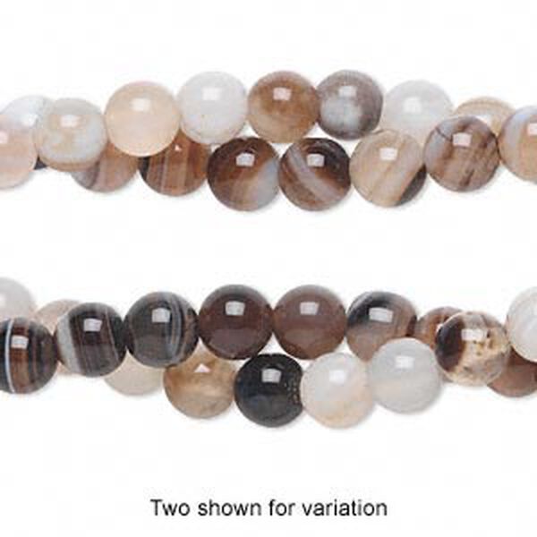 Striped agate 1pkg2, round bead C grade, 15 inch 5-6mm image number 0