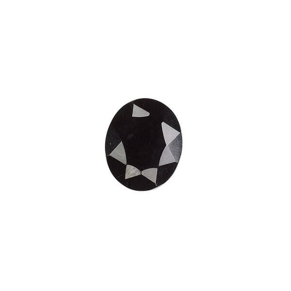 Black onyx 1pkg1, calibrated faceted oval cab 12x10mm image number 0