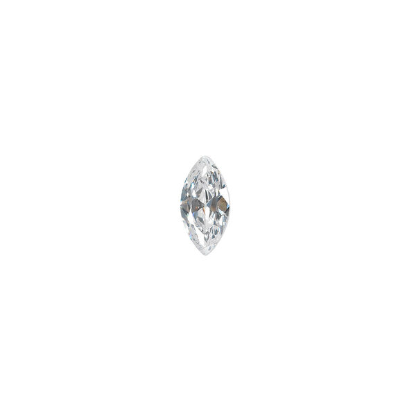 Gem, cubic zirconia, spinel white, 10x5mm faceted marquise, Mohs hardness 8-1/2. Sold individually. image number 0
