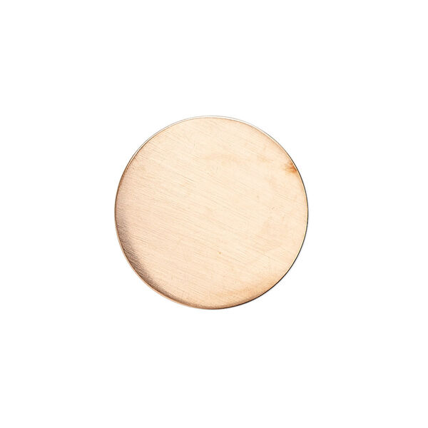 Embellishment, copper, 20mm undrilled double-sided shiny flat round blank, 18 gauge. Sold per pkg of 4. image number 0