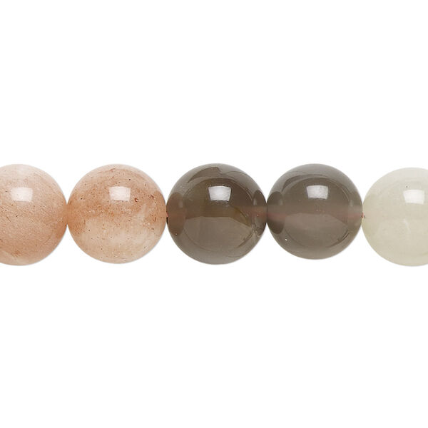 Multi-moonstone 1pkg1, round bead natural 8 inch 10mm image number 0