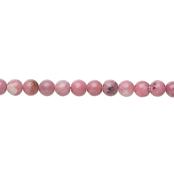 Rhodonite 1pkg1, round bead natural 15.5-16 inch 4mm image number 0