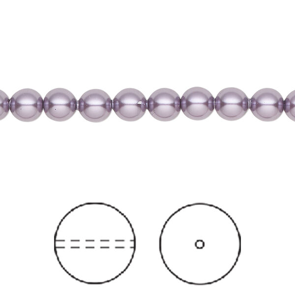 Pearl 500pk light amethyst pearl, Swarovski® 5mm round 5810 image number 0