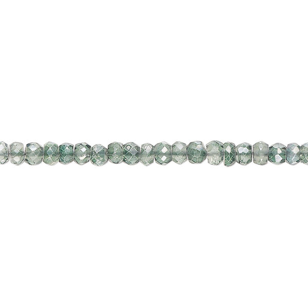 Quartz crystal 1pkg1, hand-cut faceted rondelle bead 13 inch 3x2mm-4x3mm image number 0