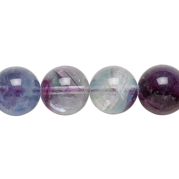 Rainbow fluorite 1pkg1, round bead natural 15.5-16 inch 12mm image number 0