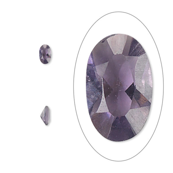 Gem, cubic zirconia, amethyst purple, 5x3mm faceted oval, Mohs hardness 8-1/2. Sold per pkg of 5. image number 0