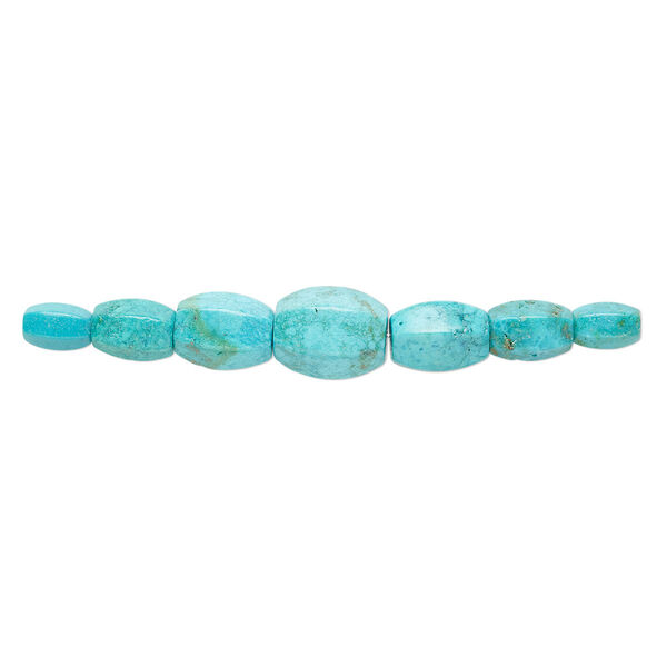 Turquoise 1pkg7, faceted oval bead B grade, graduated 10x6mm-16x12mm image number 0
