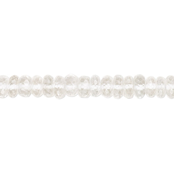 White topaz 1pkg1, hand-cut micro-faceted rondelle bead 8 inch 5x2mm-6x3mm image number 0