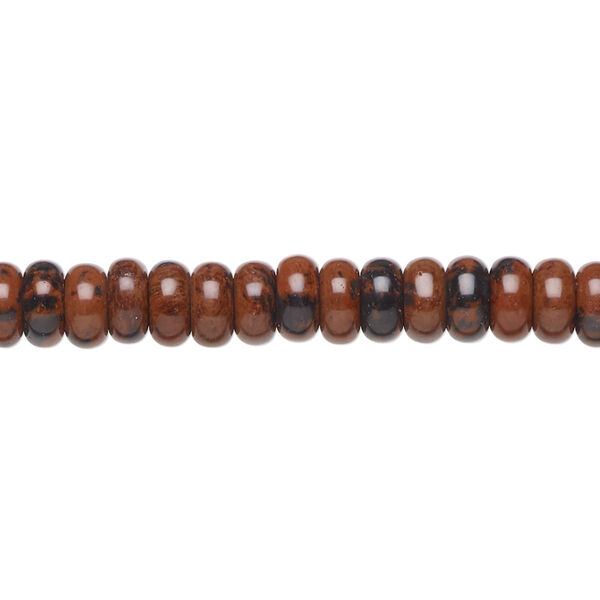 Mahogany obsidian 1pkg1, rondelle bead natural B grade, 15.5-16 inch 6x3mm image number 0