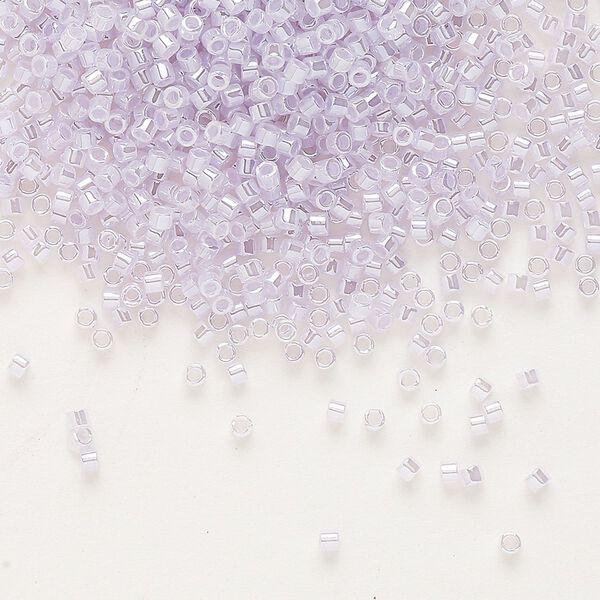 Seed bead, Delica®, glass, pkg/250g, #11 round, opaque inside dyed color luster pale violet (DB-0241). image number 0