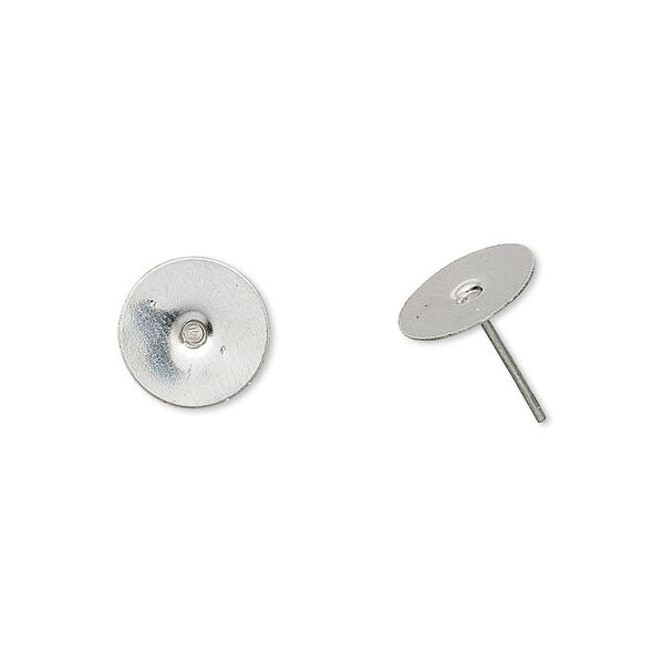 Earstud 1pkg100, 10mm flat pad, stainless steel 50 pair image number 0