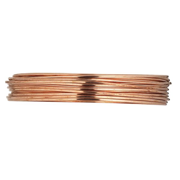 Wire, copper, half-hard, square, 18 gauge. Sold per 50-yard coil. image number 0