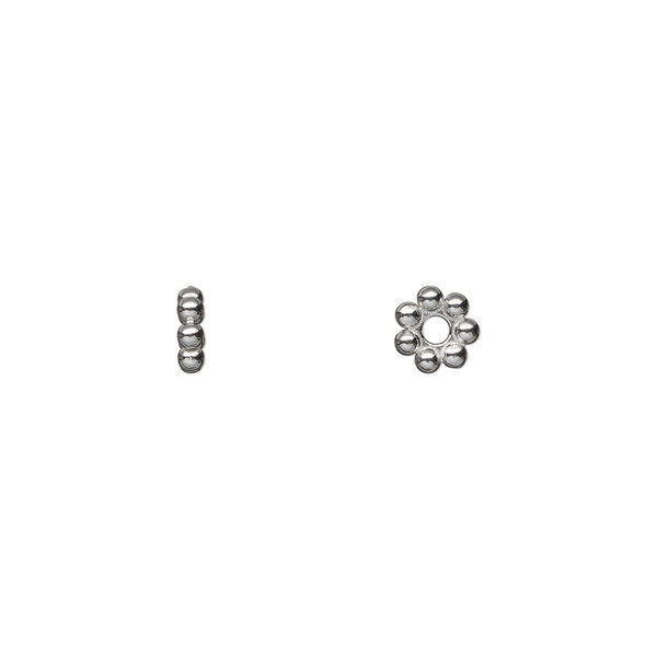 Bead, stainless steel, 6x1.8mm beaded rondelle. Sold per pkg of 12. image number 0
