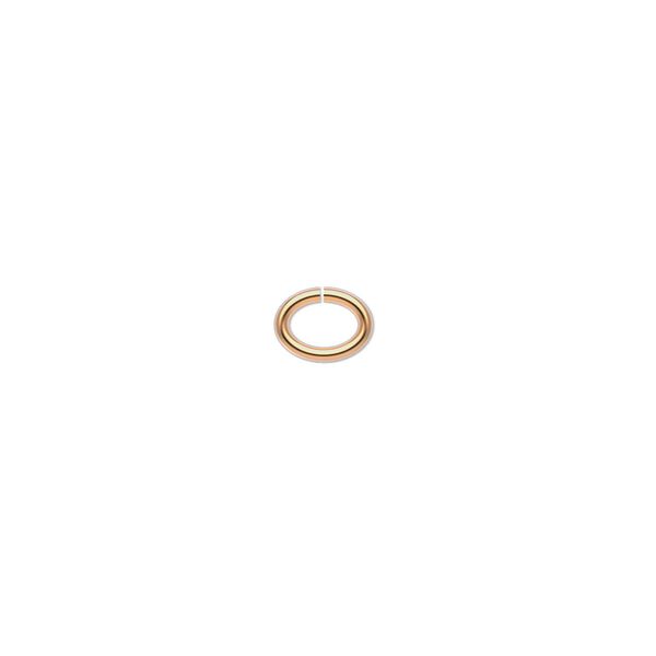 Jump ring, gold-plated brass, 6.5x5mm oval, 4.6x3mm inside diameter, 18 gauge. Sold per pkg of 100. image number 0