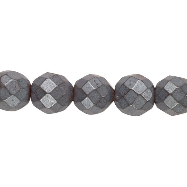 Hemalyke™ 1pkg1, matte faceted round bead 15.5-16 inch 10mm image number 0