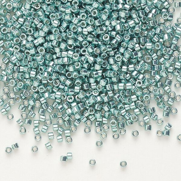 Seed bead, Delica®, glass, pkg/250g, #11 round, opaque galvanized seafoam (DB-0416). image number 0