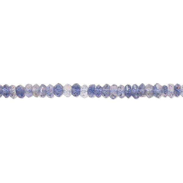 Iolite 1pkg1, hand-cut faceted rondelle / saucer bead natural 13 inch 4x1mm-4x2mm image number 0