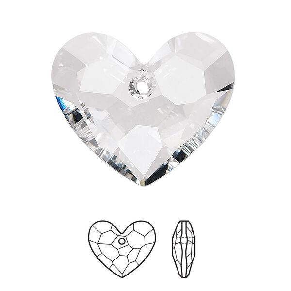 Drop 16pk crystal, Swarovski® 28x23mm pendant honeycomb heart 6264 image number 0