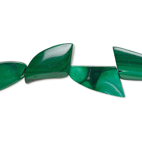 Malachite 1pkg1, top-drilled freeform bead natural 8 inch 17x9mm-19x11mm image number 0