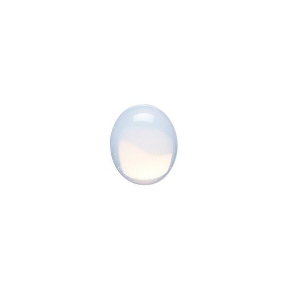 Cabochon, sea "opal" (glass), 12x10mm calibrated oval. Sold per pkg of 10. image number 0