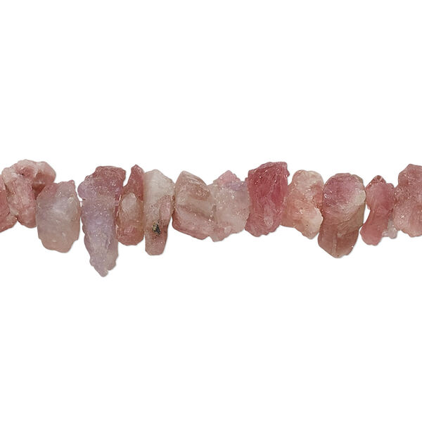 Pink tourmaline 1pkg1, rough chip bead natural C grade, 8 inch medium to large image number 0