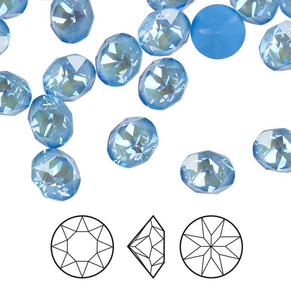 Chaton 48pk crystal ocean DeLite, Crystal Passions® 8.16-8.41mm round SS39 1088 image number 0