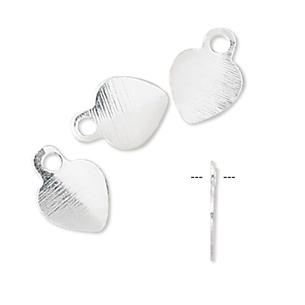Charm, sterling silver, 5x5mm heart. Sold per pkg of 4. image number 0