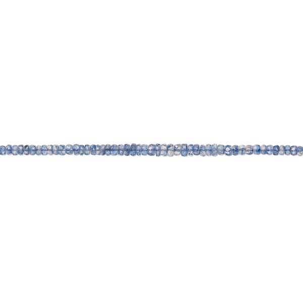Blue kyanite 1pkg1, hand-cut faceted rondelle bead natural 17 inch graduated 3x2mm-5x3mm image number 0