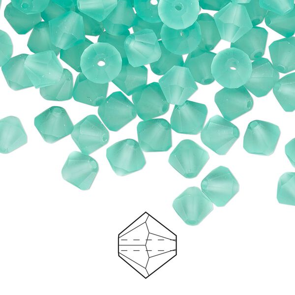 Bead 288pk Caribbean Sea matte, Preciosa Czech crystal 6mm bicone image number 0