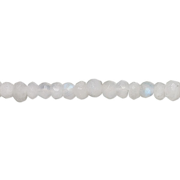 Rainbow moonstone 1pkg1, hand-cut faceted rondelle bead natural 15.5-16 inch 4x2mm image number 0