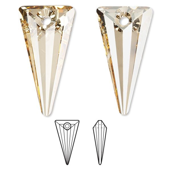 Drop 1pk crystal golden shadow, Crystal Passions® 28x14mm pendant spike 6480 image number 0