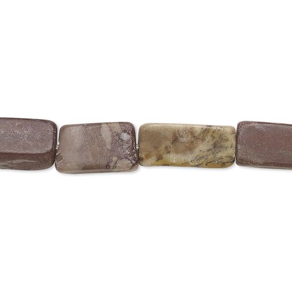 Multi-marble 1pkg1, flat rectangle bead natural 15 inch 12x5mm-17x8mm image number 0