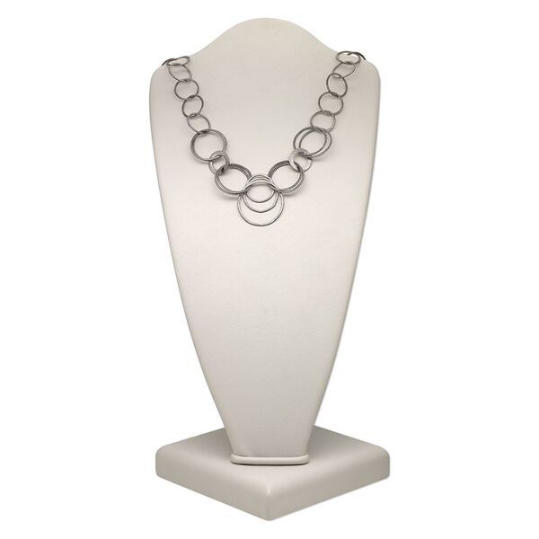 Chain, gunmetal-plated copper, 24mm brushed round / 33mm brushed double round / 41mm brushed triple round, 36 inches with S-hook clasp. Sold individually. image number 0