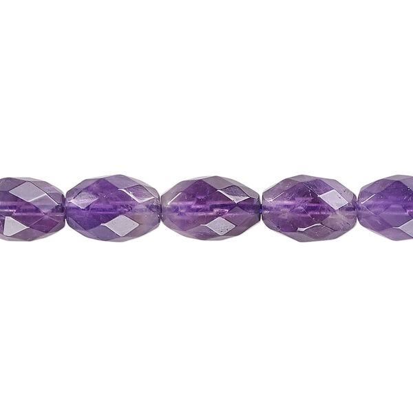 Amethyst 1pkg1, faceted oval bead natural 15.5-16 inch 10x7mm image number 0