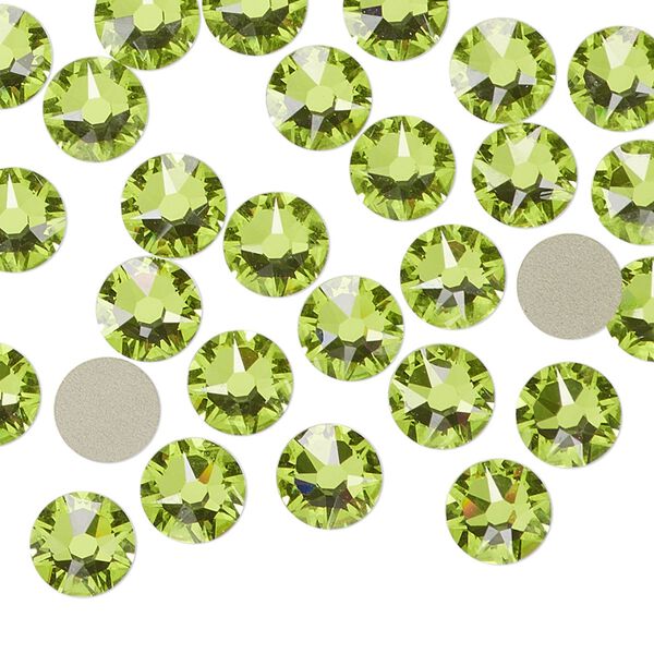 Flat back 144pk citrus green foil back, Swarovski® 7.07-7.27mm round SS34 2088 image number 0