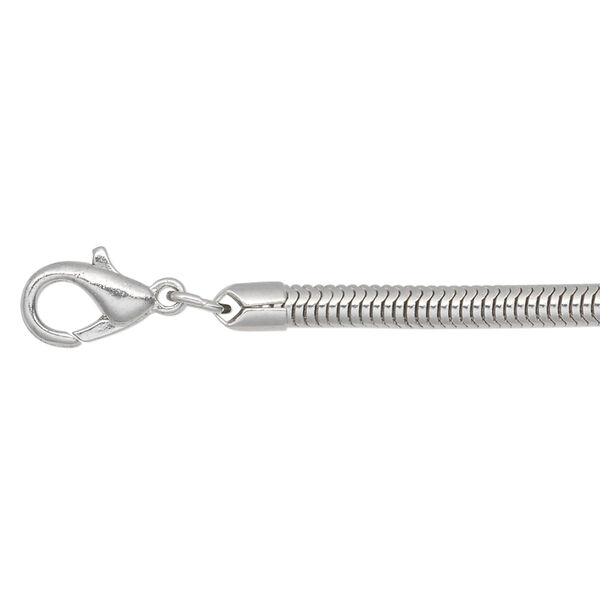 Chain, Almost Jewelry™, imitation rhodium-plated brass, 3.2mm snake, 18 inches with lobster claw clasp. Sold individually. image number 0