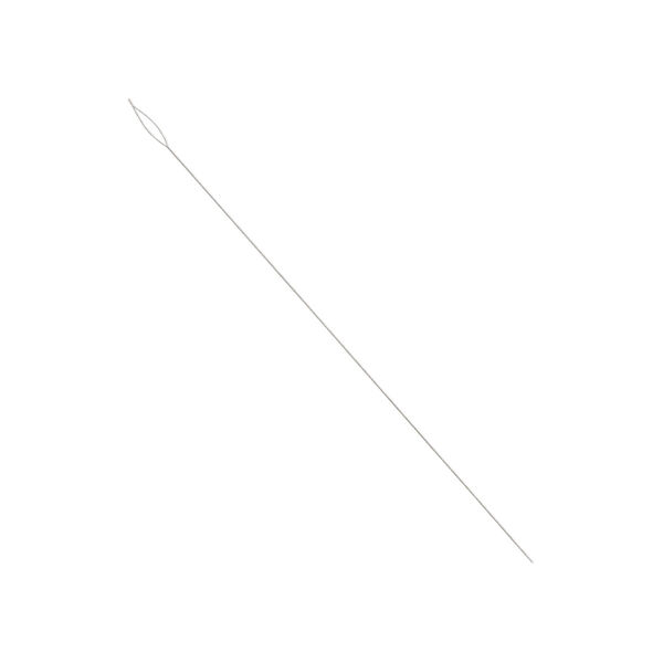 Needle, Beadalon®, stainless steel, pkg/4, 5 inches, extra fine, 0.24mm width, collapsible-eye twisted wire. image number 0