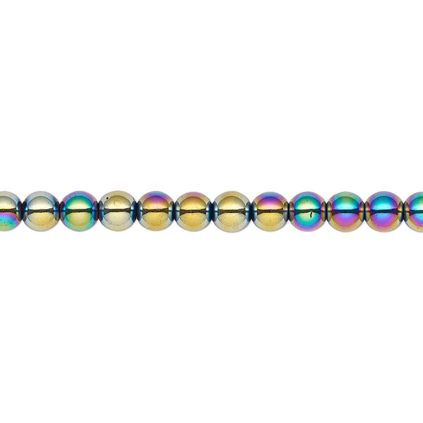 Hemalyke™ 1pkg1, rainbow round bead 15.5-16 inch 4mm image number 0