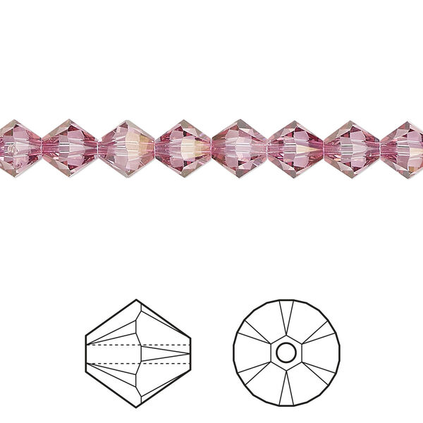 Bead 24pk dark rose, Crystal Passions® 6mm bicone 5328 image number 0