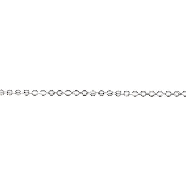 Chain, sterling silver, 1.5mm ball. Sold per 50-foot spool. image number 0