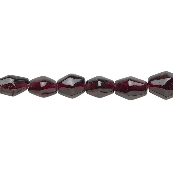 Garnet 1pkg1, hand-cut double cone bead 15.5-16 inch graduated 6x5mm-10x7mm image number 0