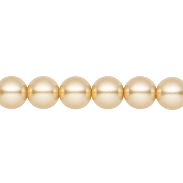 Pearl 25pk gold, Preciosa Czech crystal 8mm round image number 0