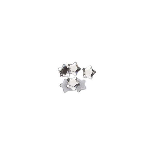 Flat back 6pk crystal foil back, Crystal Passions® hotfix rhinestone 4mm star flower 3754 image number 0