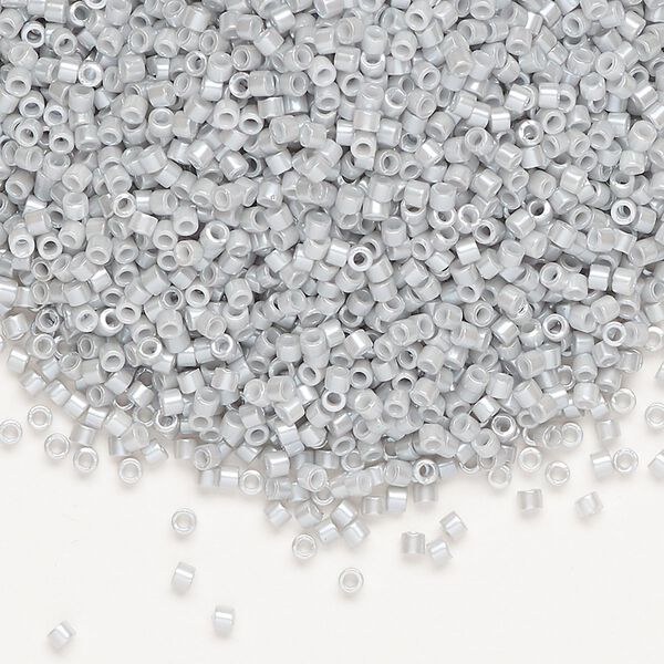 Seed bead, Delica®, glass, pkg/50g, #11 round, opaque glazed luster light smoke (DB-1538-1). image number 0