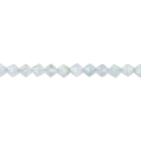 Aquamarine 1pkg1, faceted bicone bead 15.5-16 inch 4mm image number 0