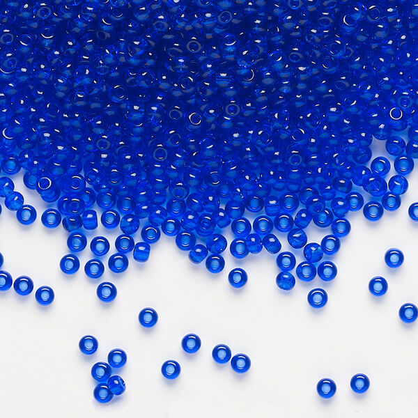 Seed bead, Preciosa Ornela Czech glass, pkg/500g, #11 rocaille, transparent medium blue, (30080). image number 0