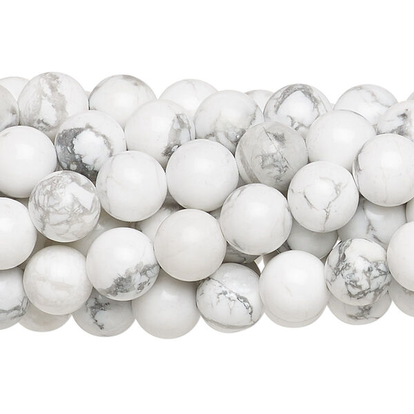 Howlite 1pkg10, round bead natural 15.5-16 inch 8mm image number 0