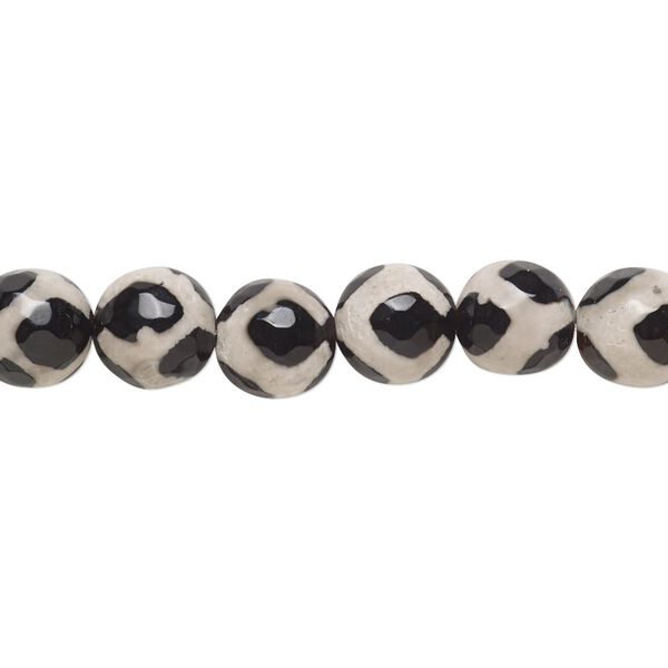 Agate 1pkg1, faceted round bead 8 inch 8mm image number 0